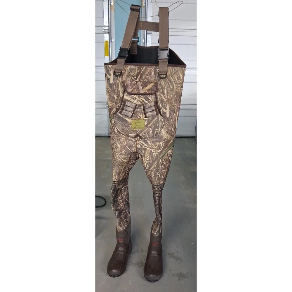 Size Sm/Med. Ducks Unlimited 1600 Gram Thinsulate Camo Hunting Waders Size 9